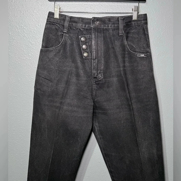 Vintage 80s/90s Ozark Mountain Black/Silver Snaps Mom Jeans 29x34 Cowgirl Rodeo. - Picture 4 of 9